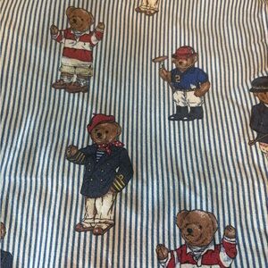 Ralph Lauren Polo Bear Twin Flat Sheet – Blue Stripe – 
EUC 🐻💙